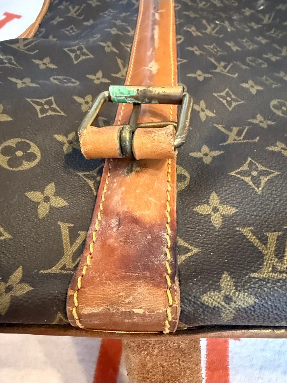 Vintage Louis Vuitton Monogram Garment Bag Tan Leather Trim, Look at Photos